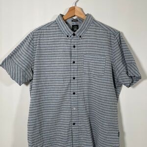 Volcom Men's Grey and Blue Shirt